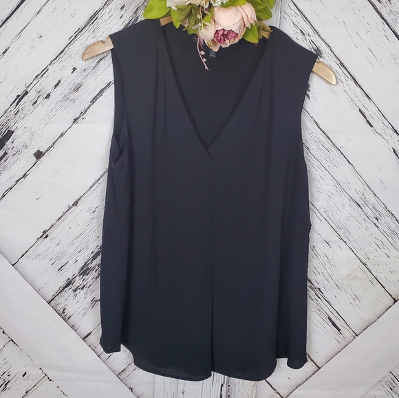 White House Black Market Tops - WHBM Tunic Black Top sz 4